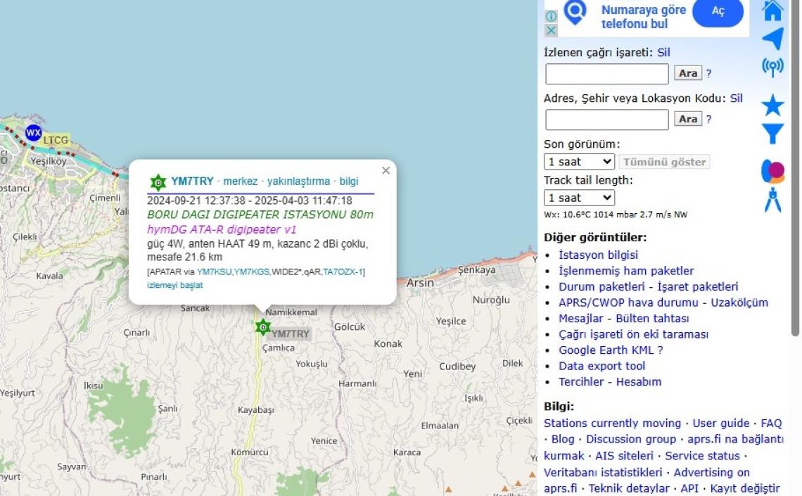 Yomra APRS sistemi Aktif edildi